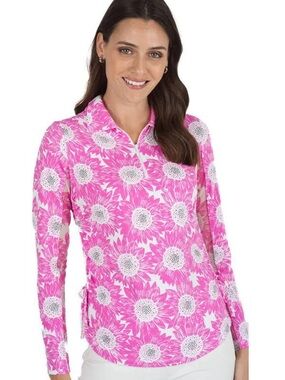 IBKUL Ruthie Hot Pink Floral Women’s Long Sleeve UV50